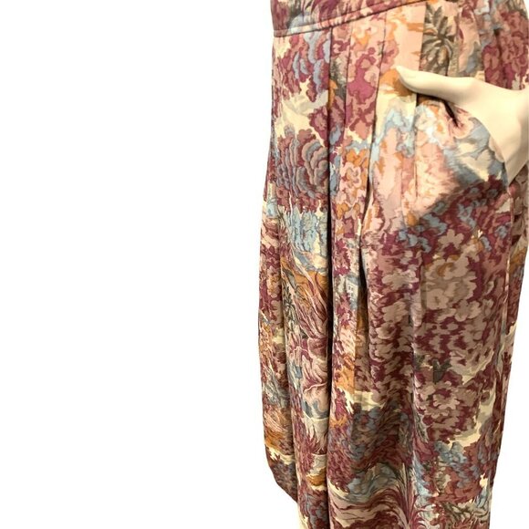 Evan Picone Petites Midi Skirt French Country Floral Tapestry Pockets 12P #208K - Picture 3 of 7
